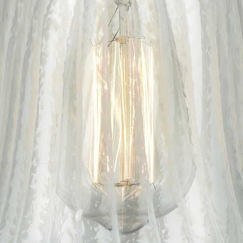 Edison White Mouchette 1 Light 12 inch Antique Copper Stem Hung Pendant Ceiling Light